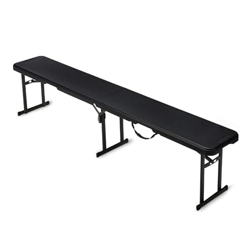 Amazon Basics 6ft Folding Bench, Indoor & Outdoor with Carrying Handle, Black