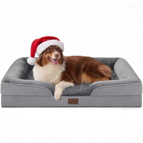 Bedsure Orthopedic Dog Beds Large Sized Dog - Washable Large Dog Cat Bed Waterproof, Comfort Dogs Couch Sofa with Washable Removable Cover, Pet Bed with Nonskid Bottom, Grey, 35"