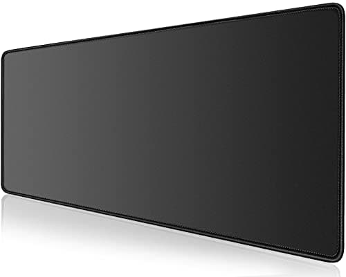 KTRIO Large Gaming Mouse Pad with Superior Micro-Weave Cloth, Extended Desk Mousepad with Stitched Edges, Non-Slip Base, Water Resist Keyboard Pad for Gamer, Office & Home, 31.5 x 11.8 in, Black