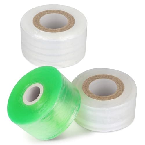 Oligei Grafting Tape 3P, Stretchable Self Adhesive Tree Grafting Tape, Tree Repair Tape for Fruit Trees, Plants, Broken Stem, Floral (Green and White)