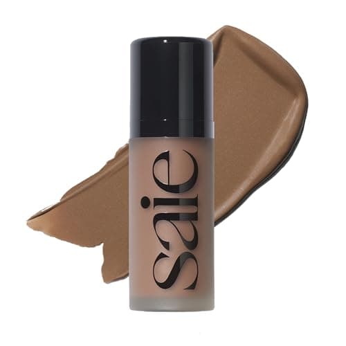 Saie Dew Bronze - Soft-Focus Liquid Bronzer + Liquid Contour - Enriched with Plant-Derived Glycerin to Effortlessly Blend + Deeply Nourish Skin - Salt (0.4 oz)