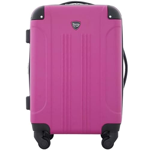 Travelers Club Chicago Hardside Expandable Spinner Luggage, Fuchsia, 20" Carry-On