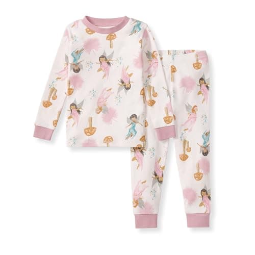 Burt's Bees Baby Baby Girls Pajamas, 2-Piece Tee and Pant PJ Set, 100% Organic Cotton, Snug Fit, Soft Sleep Pajama Outfit, Sizes 12 Months to 12 Years PJs