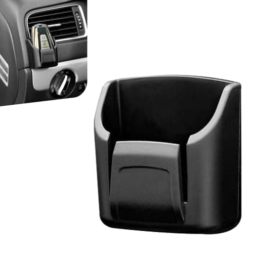 Bawkars Car Key Fob Holder, Car Garage Key Card Holder for Dashboard, Multifunctional Organizer Key Remote Mount with Double-sided Adhesive Tape (Black)