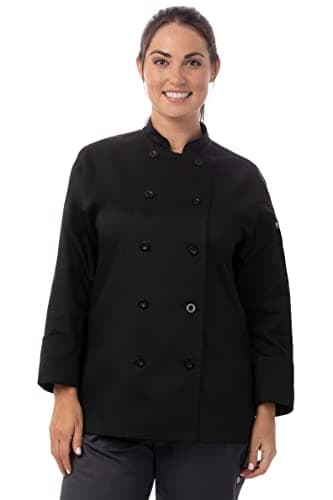 Chef Works Women's Le Mans Chef Coat, Black, Medium