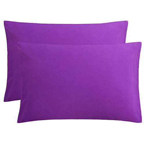 FLXXIE Microfiber Pillow Cases Queen Size Set of 2, Soft Pillowcases with Envelope Closure, Wrinkle Resistant Pillow Covers, 20x30, Purple