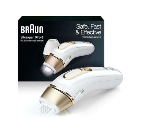 Braun IPL at Home Laser Hair Removal for Women and Men, Silk Expert Pro 5 PL5137 with Venus Swirl Razor, Long-Lasting Reduction in Hair Regrowth for Body & Face, Corded, PL5137