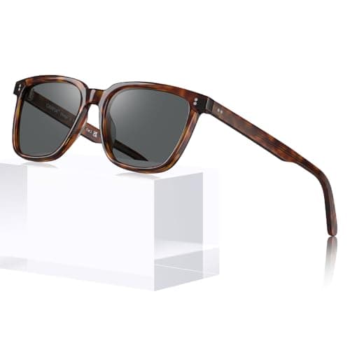 CARFIA Retro Acetate Polarized Sunglasses for Men UV400 Protection Driving Outdoor Anti-Glare Sun Glasses