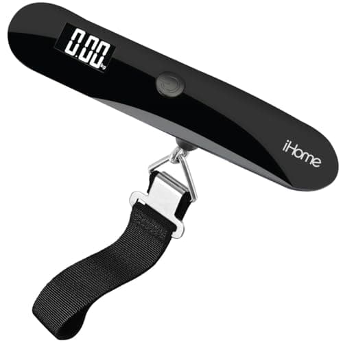iHome Digital Luggage Scale, Battery Included, Travel Scale Luggage Weight, Baggage, Suitcase Scale, Luggage Scale Travel Digital, Hanging Scale, Luggage Weight Scale