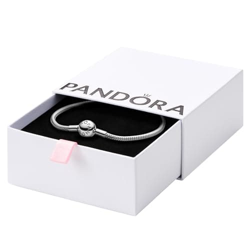 Pandora Moments Snake Chain Bracelet - Compatible Moments Charms - Sterling Silver Charm Bracelet for Women - 8.3" - With Gift Box