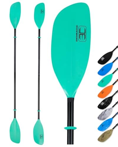 OCEANBROAD Kayak Paddle 86in/218cm Alloy Shaft 2-Piece Floatable Kayak Oar for Kayaking Canoeing Boating, 1 Paddle, Mint Green