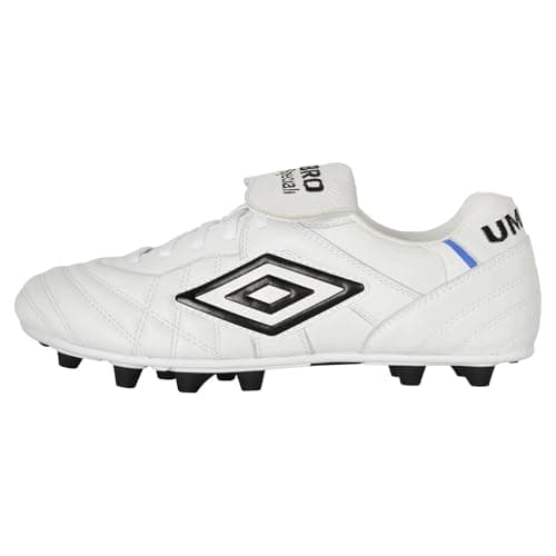 Umbro Men's Speciali Pro 24 GL FG Soccer Cleats, White/Black/Blue, 11.5