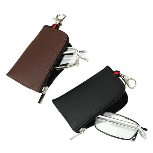 TIDALIN 2 Pack Folding Reading Glasses Blue Light Blocking Ultra-Thin Metal Frame for Men & Women Pocket Readers (Gold/Black, 2.5, x)