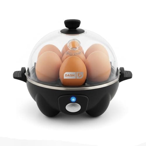 DASH Electric Rapid Egg Cooker for Hard Boiled/Poached/Scrambled Eggs or Omelets with Auto Shut-Off Feature, Black, 7 Egg Capacity