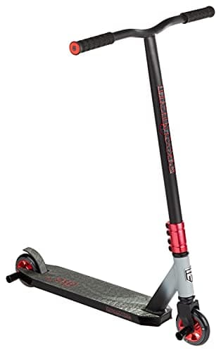 Mongoose Rise 100 Pro Freestyle Stunt Trick Scooter, Lightweight Alloy Deck & Heavy-Duty Frame Up to 220 lbs., Bike-Style Grip, Wheel Pegs Included, Black/Red