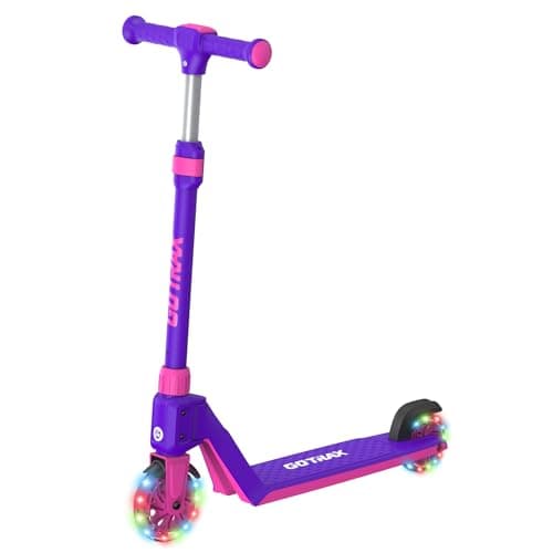 Gotrax K03 Kick Scooter for Kids, 5" LED Lighted Wheels and Adjustable Handlebars, Lightweight Design and Anti-Slip Deck, Max Load 110 Lbs, Kids Scooter for Boys & Girls Ages 3+, Purple