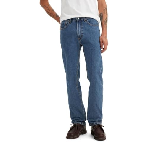 Levi's Men's 505 Regular Fit Jeans (Also Available in Big & Tall), Medium Stonewash, 34W x 32L