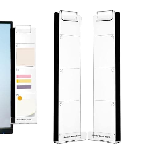 ZUFECY 2pcs Monitor Memo Board, Desk Accessories Sticky Note Computer Side Panel Memo Monitor with Phone Holder, Suitable for Home Office Desk