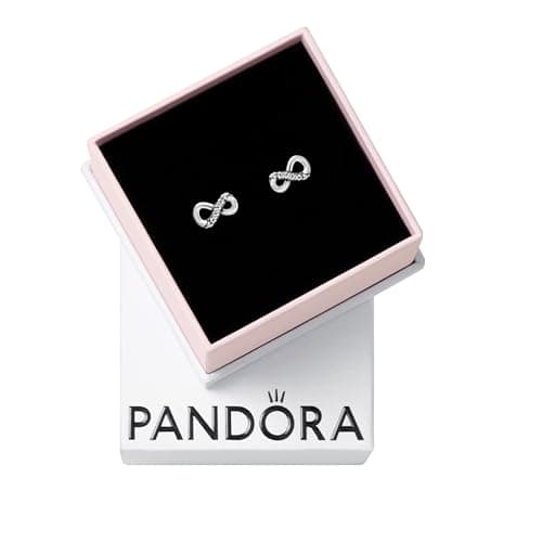 PANDORA Sparkling Infinity Stud Earrings - Great Gift - Stunning Women's Earrings - Sterling Silver & Cubic Zirconia - With Gift Box