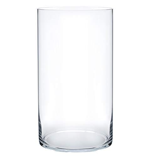 Royal Imports Flower Glass Vase Decorative Centerpiece for Home or Wedding - Cylinder Shape, 12" Tall, 6" Opening, Clear