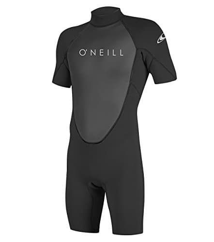 O'Neill Men's Reactor-2 2mm Back Zip Short Sleeve Spring Wetsuit, Black/Black, M