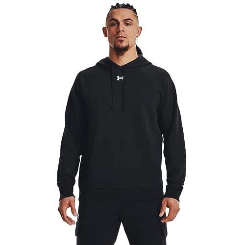 Under Armour Men's Rival Fleece Hoodie, (001) Black / / White, Small
