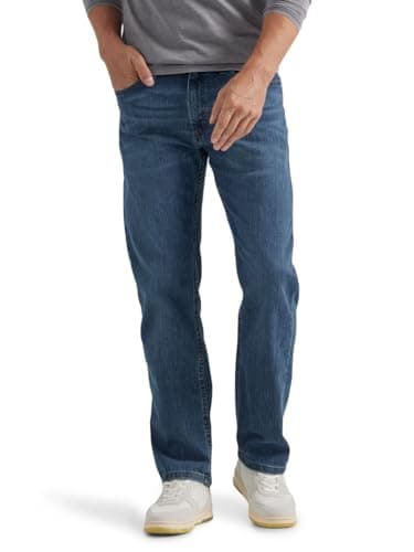 Wrangler Authentics Men's Regular Fit Comfort Flex Waist Jean, Blue Ocean, 34W x 29L