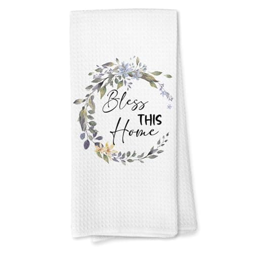 Voatok Bless This Home Kitchen Towels, Housewarming Gifts Hand Towels for Bathroom, Best Housewarming Gifts for New Home House Apartment Dish Tea Towels for Kitchen, 16x24 Inches