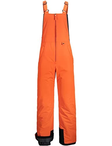 GEMYSE Men's Insulated Waterproof Ski Bib Overalls Winter Snowboarding Pants (Orange Black,Medium)