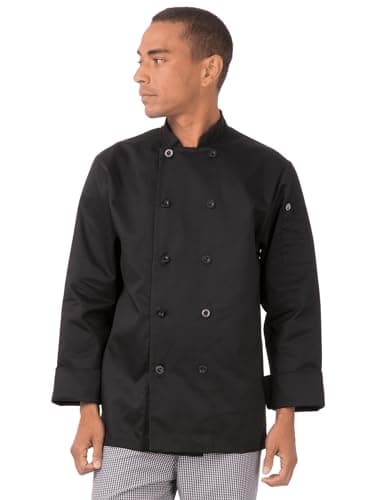 Chef Works Unisex Bastille Chef Coat, Black, Large