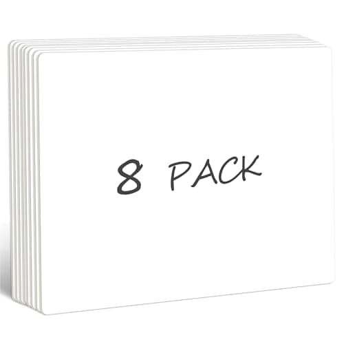 8 Packs Small Whiteboards, Double Sided Dry Erase Blank Board, Writable and Erasable White Board for Office, Home, Classroom, Math, Drawing (Each Measures 12” x 9”)