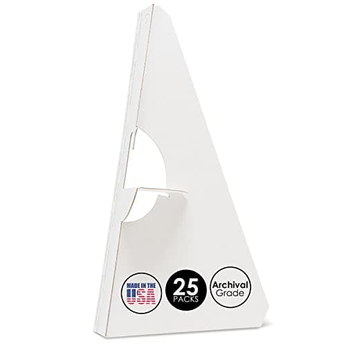 Lineco 25 Pack Cardboard Easel Backs 15 Inch, Self Stick Stand Display Signs, Canvas, Photographs, Brochures, Posters, Artwork and Crafts, White, Made in USA