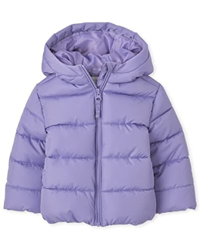 The Children's Place baby girls And Toddler Medium Weight Puffer Jacket, Wind-resistant, Water-resistant Jacket, Lavender, 4T US