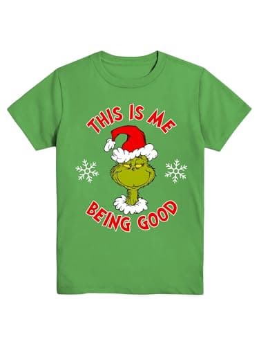 The Grinch Boys Grinch Being Good Holiday T-Shirt, Green L(10/12)