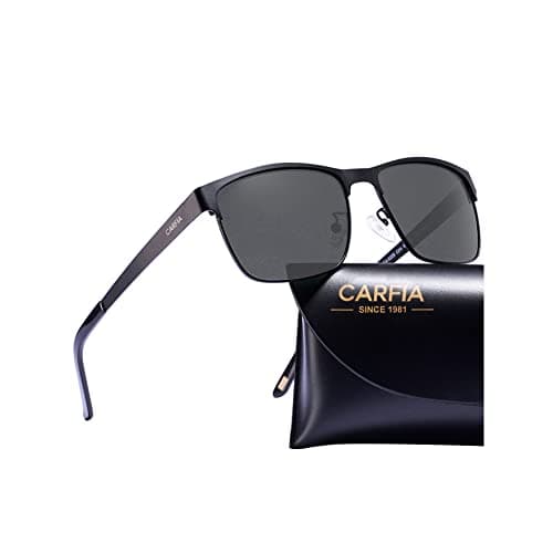 CARFIA Metal Mens Sunglasses Polarized UV400 Protection for Driving Fishing Hiking Golf Everyday Use