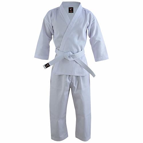 Fadi Sports Kids Karate Uniform - Durable Martial Arts Gi for Children, Ideal for Karate Practice and Training (White, 000)