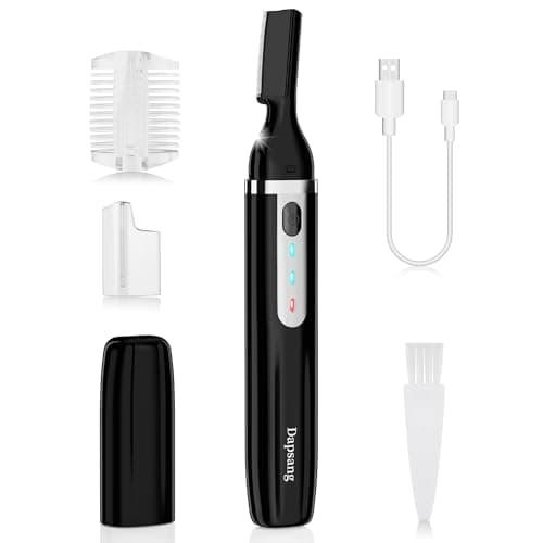 Dapsang Eyebrow Trimmer, Electric Eyebrow Razor for Women Men, Rechargeable Painless LED Light Facial Hair Shaver Remover with Rinseable Blade for Face Lips Neck Leg