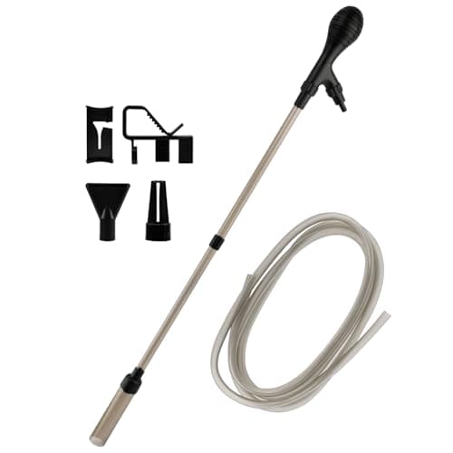 Waylenbo 4-in-1 Fish Aquarium Gravel Cleaner Kit - Manual 80GPH Strong Suction Fish Tank Vacuum, Water Changer, Sand Washer, Glass Cleaner & Waste Remover for 5-80 Gallon Tanks, 200cm Hose