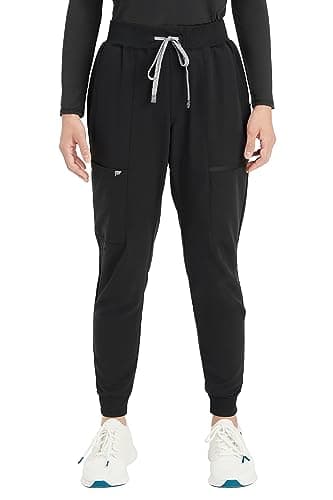 Fabletics Women's Active Scrub Jogger - MotionTech, Pocket-Packed, Lightweight, Wrinkle-Resist, Semi-Slim Fit, L/Regular 28 in | 28, Black