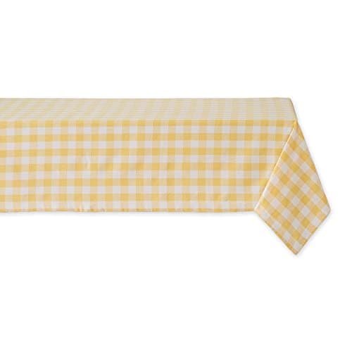 DII Checkered Tabletop Collection 100% Cotton, Machine Washable, Tablecloth, 60x84, Yellow