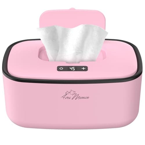 Avec Maman Baby Wipe Warmer Dispenser S1 - Adjustable Digital Temperature Control - Wipe Warmer and Baby Wet Wipes Dispenser - Baby Wipes Warmer - Pink