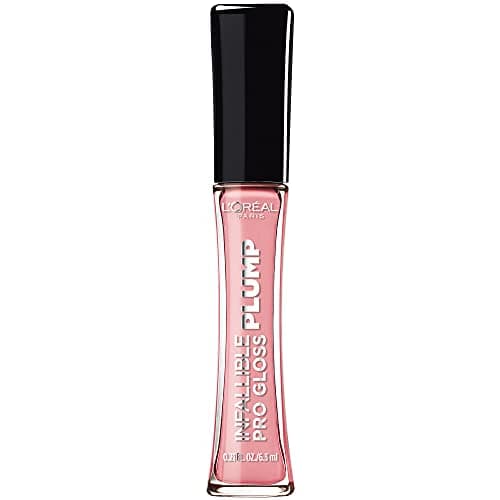 L'Oreal Paris Infallible Pro Gloss Plump Lip Gloss with Hyaluronic Acid, Long Lasting Plumping Shine, Lips Look Instantly Fuller and More Plump, Flush, 0.21 fl. oz.