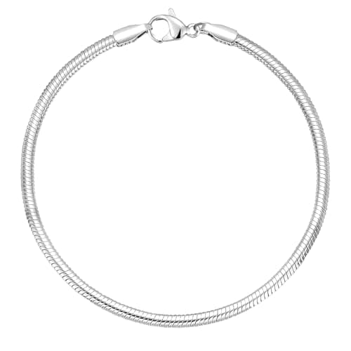 Charm Bracelet, 925 Sterling Silver Bracelets for Women 6.5",7",7.5",8",9" Available Dainty Snake Chain Bracelet Non Tarnish Jewelry Gifts for Her