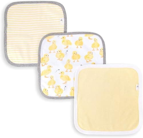 Burt's Bees Baby Infant Washcloths, 100% Organic Cotton, Soft and Super Absorbent Knit Terry Wash Cloth - 3 Pack Set