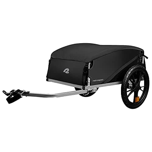 Retrospec Rover Hauler Cargo Bike Trailer | Folding Frame & Weather Resistant Fabric | Large Cargo Carrier | Fits 20” - 29” Bicycle Wheels | Black