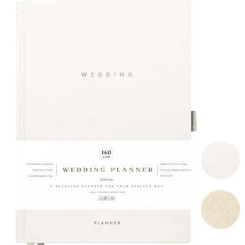 Award Winning Scribble & Dot® Wedding Planner Book and Organizer for the Bride | Tissue Wrapped in a Gift Box | Cushioned Cover | Engagement Gift | This Elegantly Designed USA Planner Allows you to Plan Every Detail (Soft Grey)