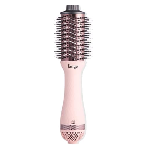 L'ANGE HAIR Le Volume 2-in-1 Titanium Blow Dryer Brush | Hot Air Brush for Hair Drying & Styling | Ionic Oval Barrel for Smooth, Frizz-Free Volume | (Blush – 60mm)
