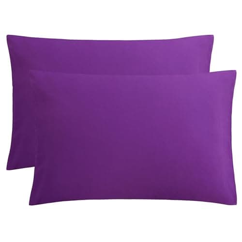 FLXXIE Microfiber Pillow Cases Queen Size Set of 2, Soft Pillowcases with Envelope Closure, Wrinkle Resistant Pillow Covers, 20x30, Purple