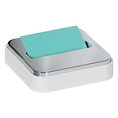 Post-it Note Dispenser for 3 in x 3 in Notes, White Base with Steel Top