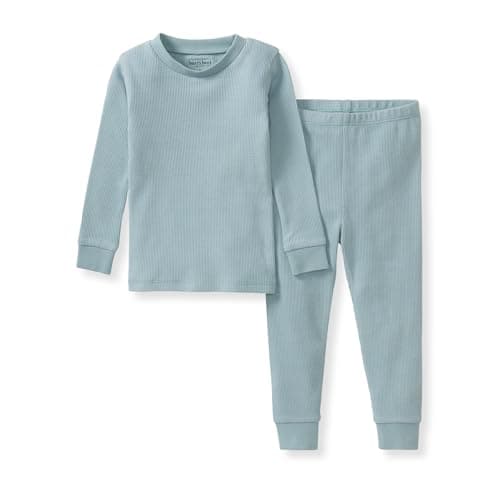 Burt's Bees Baby Honeysoft™ Waffle Thermal Pajamas – Organic Cotton & Lyocell Blend, Breathable, Buttery Soft, Snug Fit, Sizes 12M-12Y